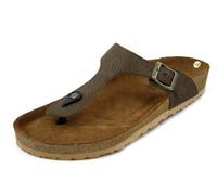Sandali Uomo Infradito in Eco Pelle Marrone Sottopiede in Vera Pelle INBLU