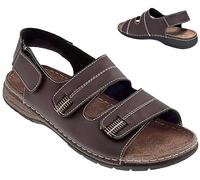 Sandali Uomo Patrizia Azzi Linea Arizona 8638 Ecopelle con Chiusura Regolabile, Suola in Gomma, 100% Made in Italy (Testa di Moro, Sistema Taglie Calzature EU, Adulto, Numero, Media, 46)