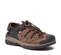 Sandali Uomo Skechers Tresmen Marrone Regolabili Memory Foam Chiusura Strappo
