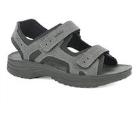 inblu Sandali Uomo Estivi Sportivi in Vera Pelle Pantofole per Estate Imbottita Comoda Ciabatte Uomo da Casa Mare Spiaggia Chiusura a Strappo Regolabile RY0028 (Grigio,43)