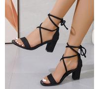 Sandali vintage francesi da donna con tacco largo, stile peep toe, estivi con tacco alto in stile fatato, eleganti e versatili, scarpe con lacci per donne, adatte anche per San Valentino CN35,CN36,CN3