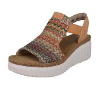 Rieker Antistress - Sandali da donna in tessuto albicocca, Arancione, 41 EU
