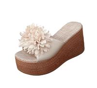 Sandali Zeppa Donna Estive Con Zeppe Corda Sandaletti Aperte Schiava Platform Ciabatte Cinturino Caviglia Sandalo Estivo Scarpe Alti Elegante Zatteroni Spiaggia Romani per Spiaggia Vacanze Mare