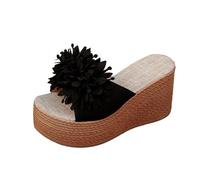 Sandali Zeppa Donna Estive Con Zeppe Corda Sandaletti Aperte Schiava Platform Ciabatte Cinturino Caviglia Sandalo Estivo Scarpe Alti Elegante Zatteroni Spiaggia Romani per Spiaggia Vacanze Mare