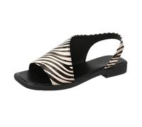 Sandali Zeppa Donna Estive Sandali Piatti Donna Estivi da Di Grandi Dimensioni Con Di Pesce Quadrata e Dorso in Europa e Negli Stati Estivi Comodi Scarpe (White 37)