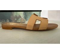 Sandalo basso ciabattina Donna vera pelle suola vero cuoio made italy lattice