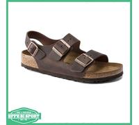 Birkenstock Milano, Oiled Leather, Sandalo Unisex-Adulto, Habana Stretta, 44 EU