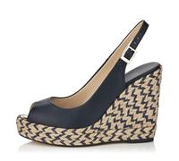 Sandalo con Zeppa e Punta Aperta da Donna,Scarpe Casual Comode con Plateau, Cinturino Alla Caviglia Tacco Alto Intrecciato Eleganti per Feste e Balli di Fine Anno per L'estate,39 EU