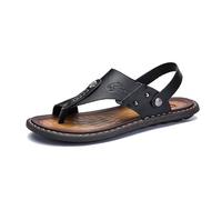 Sandalo Correttore per Alluce Valgo Traspirante da Uomo Estivo per Esterni con Supporto Plantare, Infradito Antiscivolo in Pelle Aperte E Senza Lacci Vacanze Mare, per Plantari, Fascite(Black,41 EU)