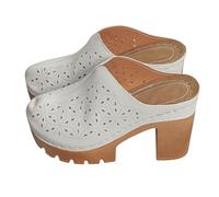 Sandalo da donna confortevole a punta chiusa, scarpe retrò da donna, vintage, sandali multiuso con tacco a blocco, scarpe alla moda, sandalette, piattaforma mule all'aperto, sandalette, taglia grande