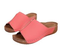 Sandalo da donna confortevole con zeppa - sandali da donna estivi piedi larghi scarpe a punta aperta nuda piedi chic sandalette traspirante muli da indossare scarpe casual nude piedi Dee spiaggia Mule