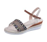 Sandalo donna sandali con zeppa per donna nuovo modello la semplice e alta, comodi, punta aperta, traspiranti, scarpe estive cinturino sandali donna estate suola zeppa, Le Noir, 37 EU
