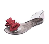 Sandalo Elegante Donna Scarpe Comode Estive Donne Openn Big Summer Fish Toe Sandals Jelly Shoes on Mouth Women's Sandals Sandali Donna Gioiello Eleganti Cerimonia (Red 35)