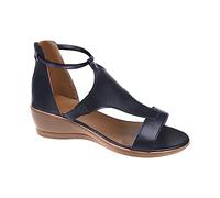 Sandalo Escursionismo Donna Nudo Piattaforma Comfort Scarpe Da Vacanza Antiscivolo Traspirante Pantofole Punta Aperta Vintage Claquette Donna Moda Legera Zeppe Suole Spesse, Nero , 40 EU