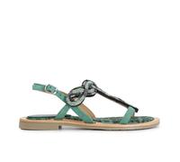 SANDALO INFRADITO IN CAMOSCIO E STAMPA MACULATA CON ACCESSORIO STRASS