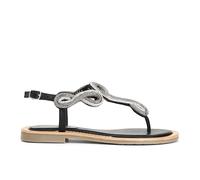 SANDALO INFRADITO IN NAPPA CON ACCESSORIO STRASS