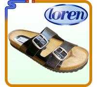 SANDALO LOREN IN PELLE NERO DOPPIA FIBBIA REGOLABILE PLANTARE AVVOLGENTE SANDALI