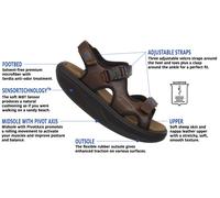 Sandalo MBT Da Uomo (Kisumu 3S O Sandalo MTR, Comfort Premium/Lthr, 3 Colori)