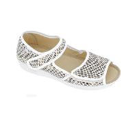 Sandalo Ortopedico Donna con strappi comodo e versatile in blu e bianco