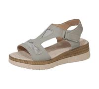 Sandalo Ortopedico Donna Estate Sandali da Passeggiata Donna Confortevole Ortopedico Punta Aperta Piattaforma Scarpe Antiscivolo Traspirante Boemia Sandalo con Tacco Blocco, Light Ashy, 36 EU