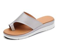 Sandalo Ortopedico per Alluce Valgo da Donna Pantofole Correttore Valgo per Alluce Valgo con Supporto per L'Arco Plantare Pantofole Casual da Spiaggia con Plateau Antiscivolo E Punta Aperta(Silver,39