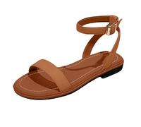 Sandalo piatto donna a piedi comfort piattaforma scarpe da piscina antiscivolo traspiranti tong punta aperta vintage ciabatta donne leggere zeppa premium, marrone, 43 EU