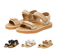 Sandalo regolabile con gancio e anello da donna, sandali piatti da donna, sandali toni misti, scarpe aperte alla caviglia, scarpe eleganti per il tempo libero, vacanze al mare, riunioni di amici
