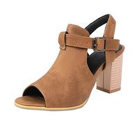 Sandalo Tacco Sandali Donna Zeppa Bassi Eleganti 2026 Commercio Estero Sandali Con Bocca Di Pesce Grandi Romani Con Fibbia Tacco da Donna Chiusi Dietro (Yellow 41)