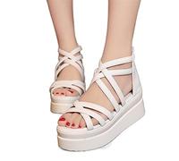 Sandals for Women Sandals Summer's Summer Women's Slope con Piattaforma Sandali Romani a Punta a sandalswhite, 4.5 Regno Unito