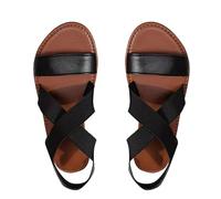 Sandals Women Sandali Donna Comodi Ma Eleganti Scarpe da spiaggia con fondo piatto e cinturino elastico primavera/estate da donna sandali a punta Sandalo Comodo Estivi (Black 36)