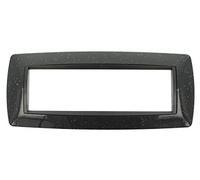 SANDASDON Placca Bombe 7M 7 Moduli Posti Compatibile Con Bticino Living International Per Scatola 507 (Nero Flash)