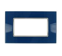 SANDASDON Placca Cristal Plexiglass Lucido Effetto Vetro Cristallo Compatibile Con Bticino Axolute (4M 4 Posti Per Scatola 504, Blu Capri)