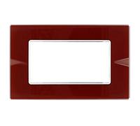SANDASDON Placca Cristal Plexiglass Lucido Effetto Vetro Cristallo Compatibile Con Bticino Axolute (4M 4 Posti Per Scatola 504, Rosso Pompeiano)