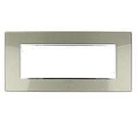 SANDASDON Placca Cristal Plexiglass Lucido Effetto Vetro Cristallo Compatibile Con Bticino Axolute (6M 6 Posti Per Scatola 506 507, Titanio)