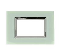 SANDASDON Placca Elegance 3 Moduli 3 Posti Moduli Per Scatola 503 Compatibile Con Bticino Matix (Verde Biancastro)