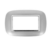 SANDASDON Placca Oval 4M e 6M Compatibile Con Bticino Axolute Tanti Colori Disponibili (4M 4 Posti Per Scatola 504, Cromo Lucido)