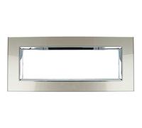 SANDASDON Placca Plexi 7M 7 Moduli Posti Plexiglass Lucido Effetto Vetro Cristallo Compatibile Con Bticino Living (Titanio)