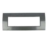 SANDASDON Placca Quadra 7M 7 Posti Moduli Per Scatola 507 Compatibile Con Bticino Living (Acciaio Scuro)