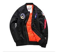 sandbank Giacca Bomber Impermeabile da Uomo con Toppe Cappotto da Volo Antivento Giacca a Vento, Chest:46.4” UK M =Asian tag 2XL