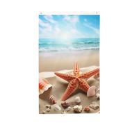 Sandbeach - Bandiera a forma di stella marina con conchiglie e stelle marine, verticale, doppia faccia, per esterni, cortile, casa, divertente, decorazione per la casa, bandiere da giardino per poster