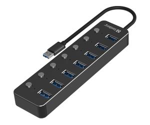 Sandberg 134-33 hub di interfaccia USB 3.2 Gen 1 [3.1 Gen 1] Type-A 5000 Mbit/s Nero (USB 3.0 Hub 7 Ports - USB 3.0 Hub 7 Ports, USB 3.2 - Gen 1 [3.1 Gen 1] Type-A, USB 3.2 Gen 1 [3.1 Gen 1] Type-A, 5
