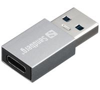 Sandberg 136-46 adattatore per inversione del genere dei cavi USB-A USB-C Alluminio (USB-A to USB-C Dongle - Warranty: 60M)