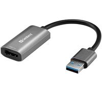 Sandberg Adattatore USB (ST) > HDMI (BU) Convertitore 4K Grigio