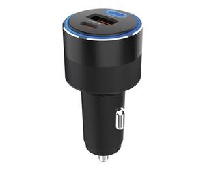 Sandberg Caricabatteria da auto 3 in 1 130 W USB-C PD | Caricabatteria da auto per dispositivi USB-A USB-C | Ricarica rapida con USB-C PD 100 W | Auto e camion | Adattatore di ricarica per auto |
