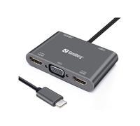 Sandberg Dock USB-C 2xHDMI+1xVGA+USB+PD - Nouvo