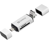 Sandberg Lettore di Schede USB-C+USB+MicroUSB - Scheda SD, MicroSD, SDHC, SDXC, Argento, 1 pezzo(i), 80 mm, 16 mm