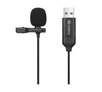 Sandberg Streamer, microfono con clip USB, omnidirezionale, microfono lavalier a clip, per computer portatile, USB-A, Plug & Play, per lo streaming di riunioni online, giochi, registrazione video,