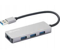 Sandberg Hub USB-A 333-67 – 1x USB 3.0, 3x USB 2.0, alluminio