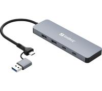 Sandberg USB-C/A to 2xUSB 2xUSB-C Hub USB-C/A to 2xUSB 2xUSB-C Hub, 136-64 (USB-C/A to 2xUSB 2xUSB-C Hub)