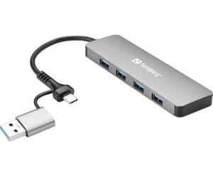 Sandberg USB-C/A to 4xUSB 3.0 Hub USB-C/A to 4xUSB 3.0 Hub, 136-63 (USB-C/A to 4xUSB 3.0 Hub)
